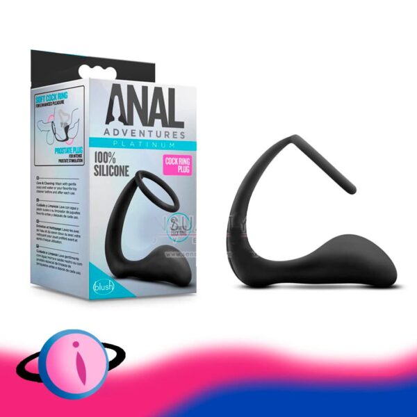 PLATINUM – COCK RING PLUG – BLACK